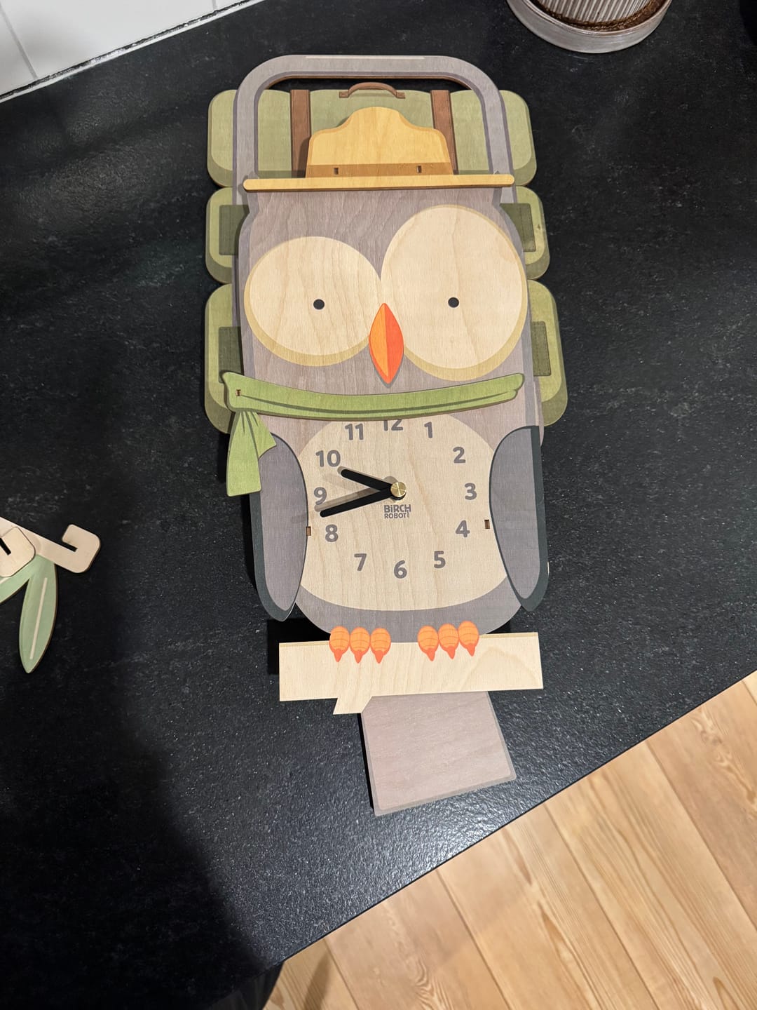 Customer photo review of Smokey the Owl Clock