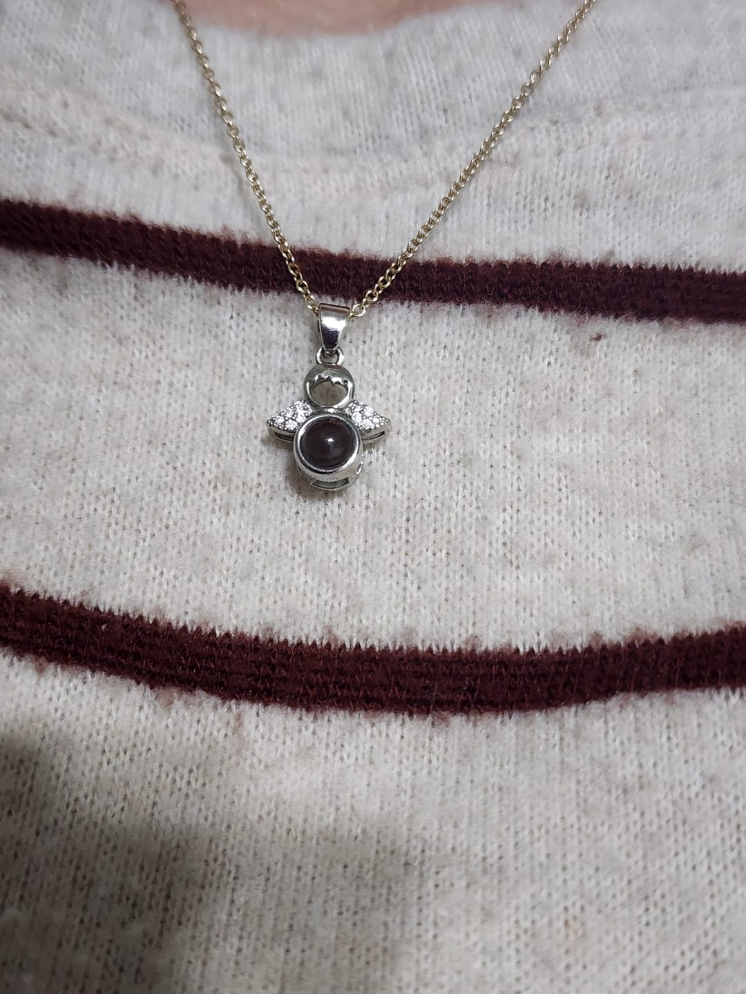 Customer photo review of Angel of Love Projection Necklace