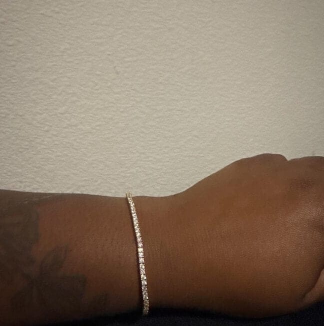 Customer photo review of 3MM 4MM 5MM 6.5MM Moissanite Tennis Chain Bracelet