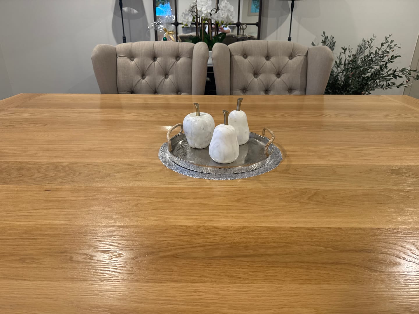 Customer photo review of Silver & Rattan Tray with Handles - Round