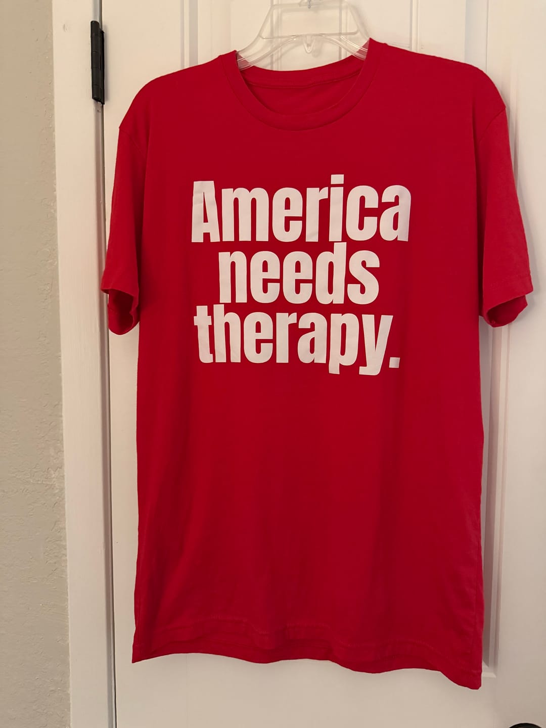 Customer photo review of America Needs Therapy Unisex Tee