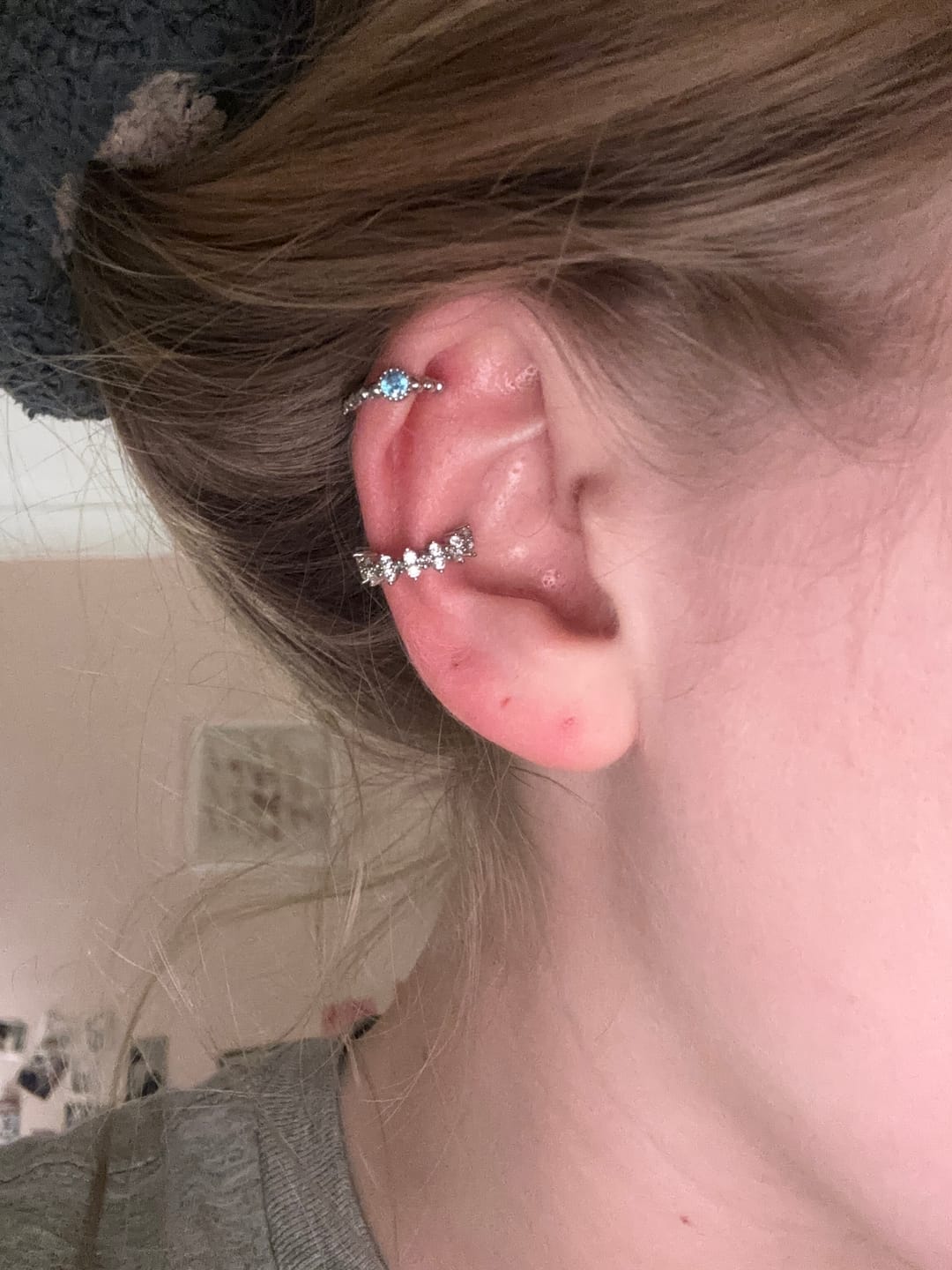 Customer photo review of Rebecca Silver Crystal Ear Cuff