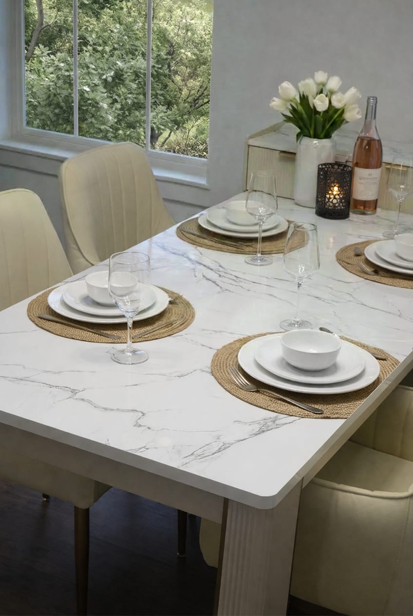 Customer photo review of Selene Modern Square Extendable Dining Table with Light and Storage for 4-7 Seats