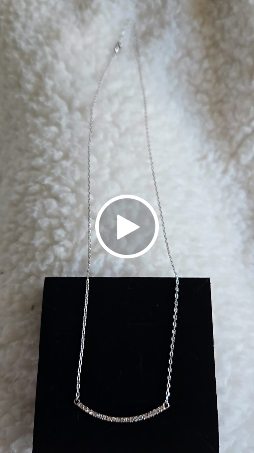 Customer video review of Tiana 18k White Gold Plated Linear Pendant Necklace with Swarovski Crystals