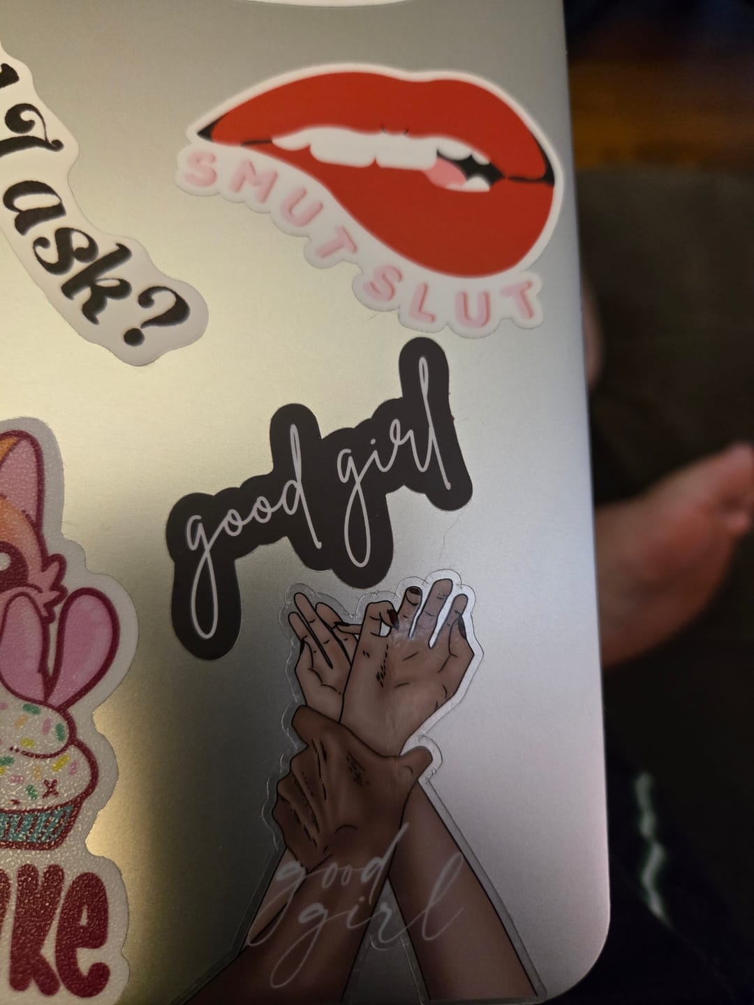 Customer photo review of good girl restraint sticker
