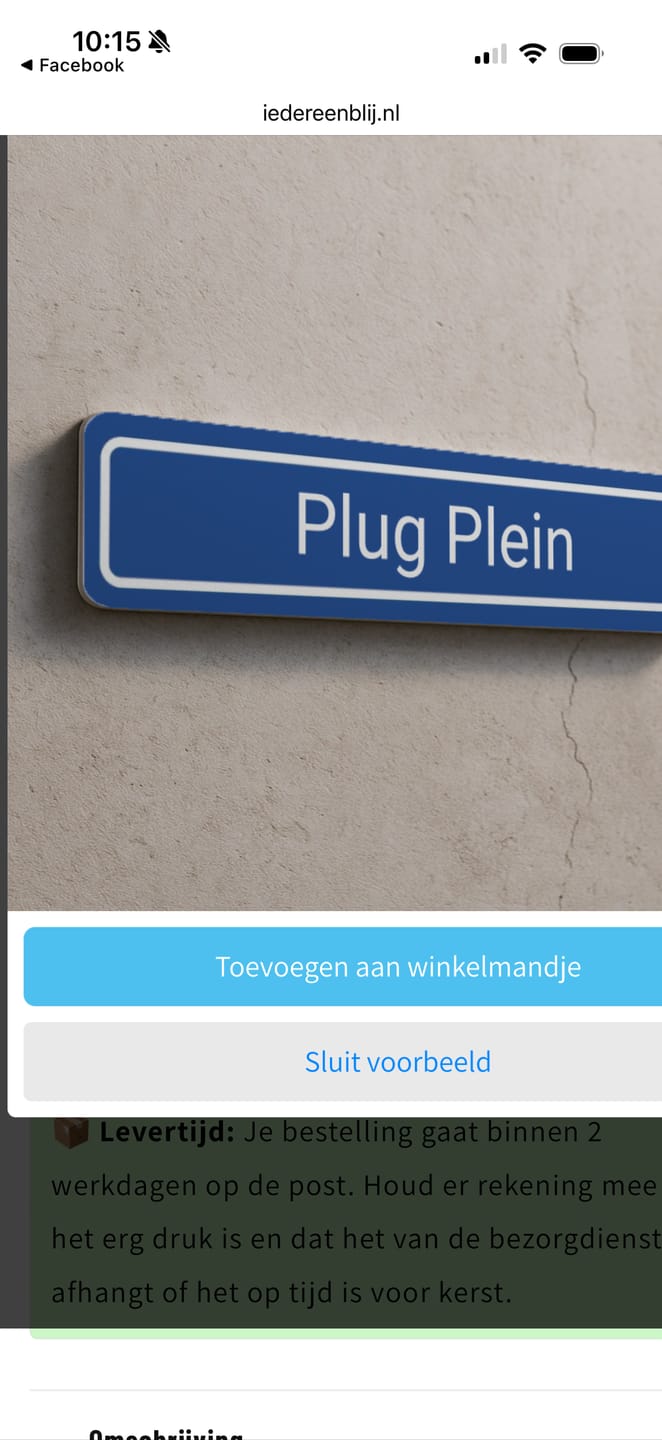 Customer photo review of Gepersonaliseerd straatnaambord met eigen tekst