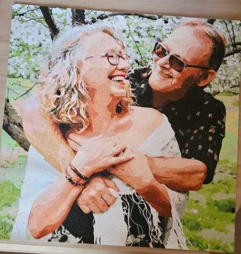 Customer photo review of Custom Portrait Paint By Numbers