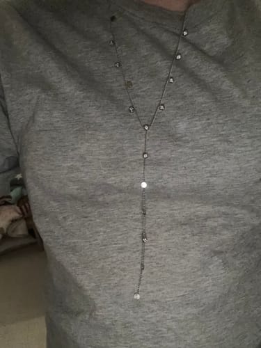 Customer photo review of India Droplet Necklace Silver & Crystal