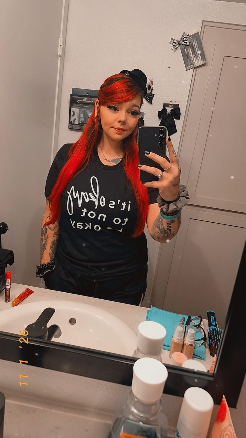 Customer photo review of It's Okay To Not Be Okay T-Shirt