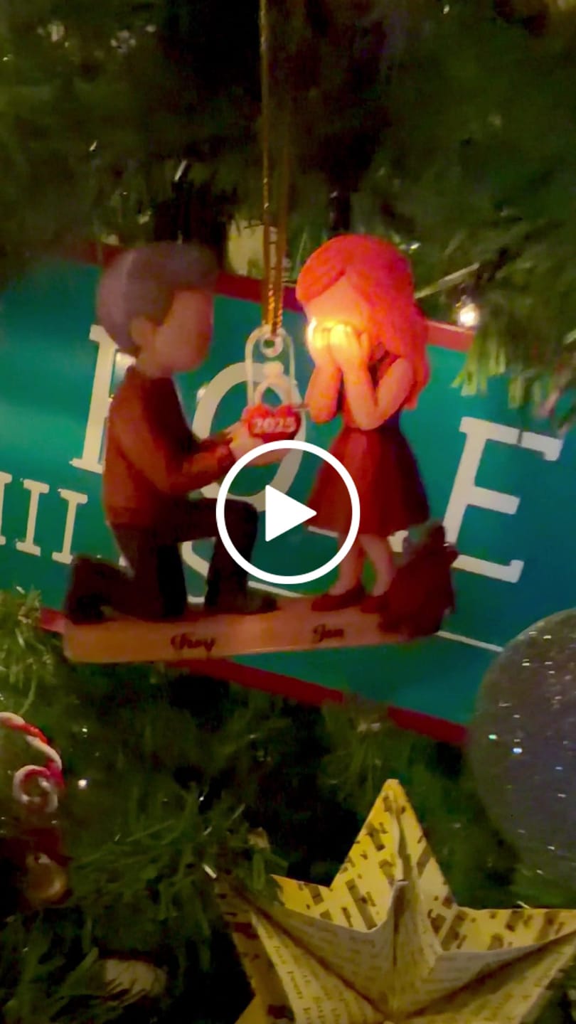 Customer video review of Couple Marriage Proposal - Personalized Acrylic Ornament - Newly Engaged Gift, "She Said Yes!" Ornament, Just Engaged Gifts for Couples