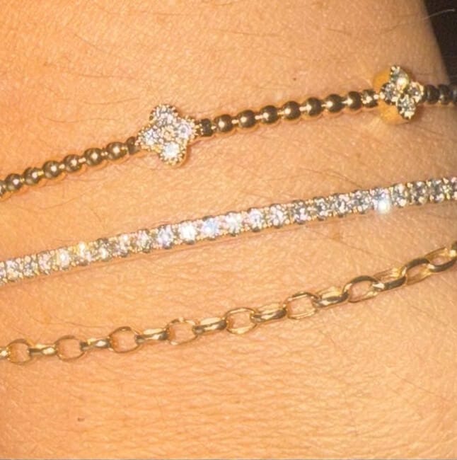 Customer photo review of 3MM 4MM 5MM 6.5MM Moissanite Tennis Chain Bracelet