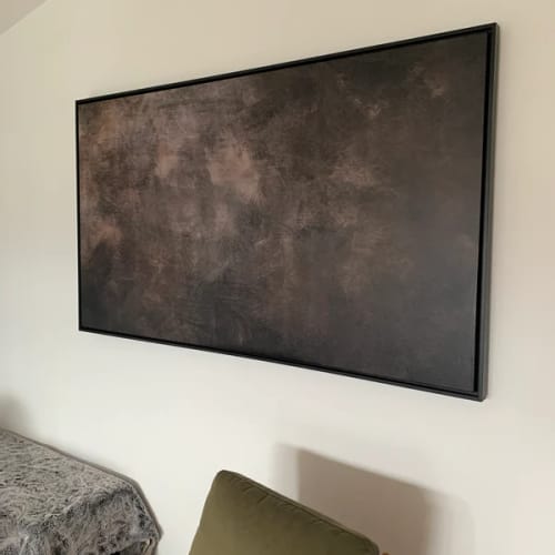Customer photo review of Quiet Atmosphere – Large Abstract Wall Art with Soft Textured Depth