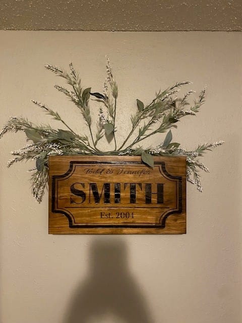 Customer photo review of Hidden Gun Storage, Personalized Concealment Shelf with Family Name, Last Name and Established Date