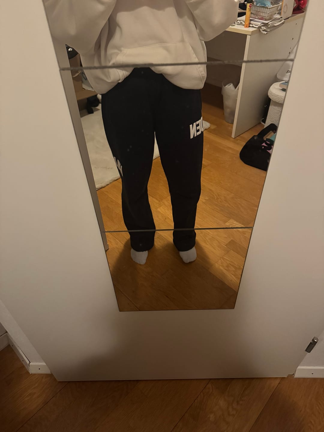 Customer photo review of GATED COMMUNITY STRAIGHT LEG SWEATPANTS NAVY