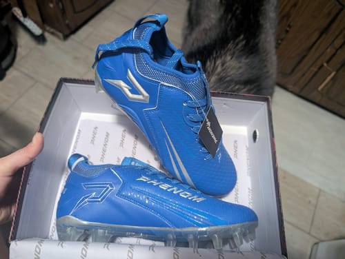Customer photo review of Quantum Speed: Football Cleats - Royal Blue - Team Colors