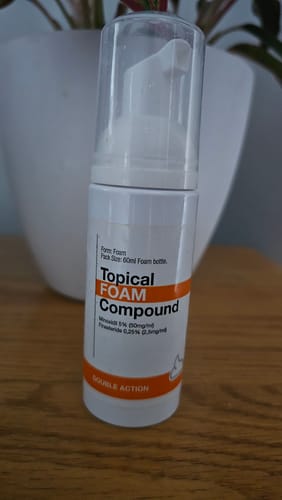 Customer photo review of Minoxidil DOUBLE ACTION FOAM, MEN ONLY 3x60ml Pack