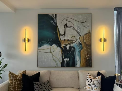 Customer photo review of Remembering the Past-Modern Textured Abstract Oil Painting for Home Wall Decor