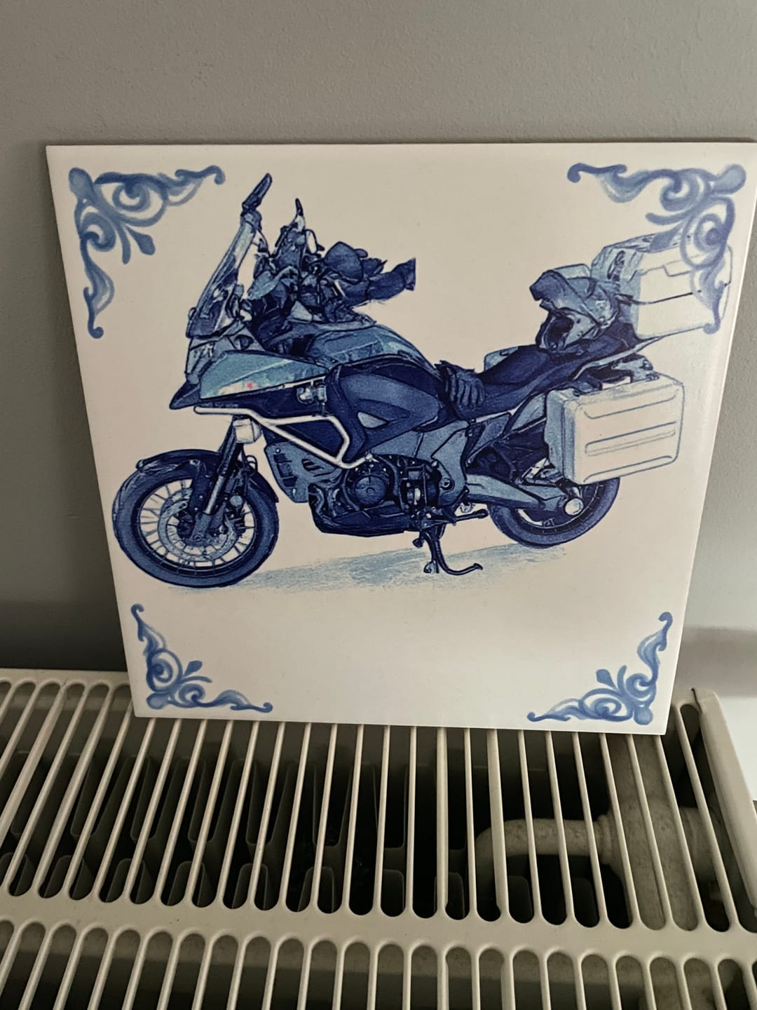 Customer photo review of Delfts Blauw tegeltje bedrukken met eigen motor