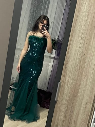 Customer photo review of Allura Sparkling Sequin Mermaid Evening Dress