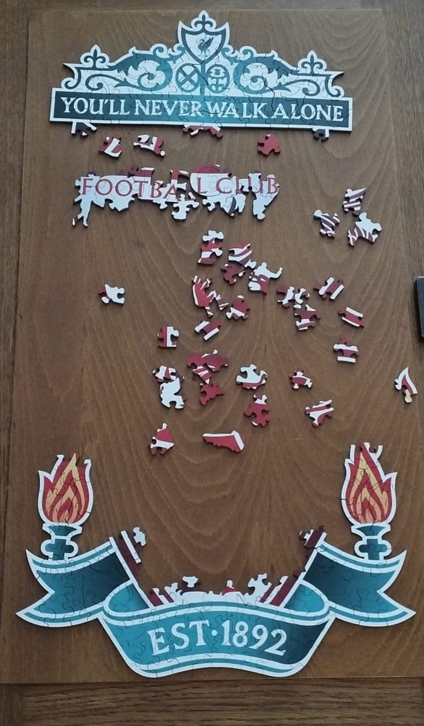Customer photo review of Liverpool FC® Logo - Wooden Puzzle