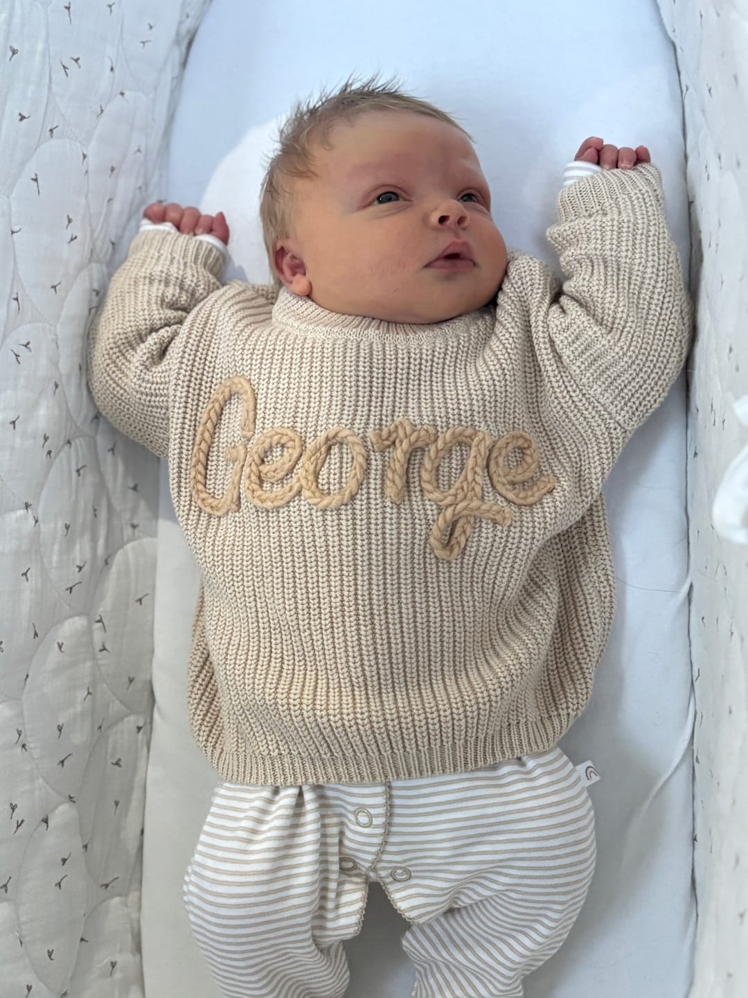 Customer photo review of Hand Knitted Personalized Sweater