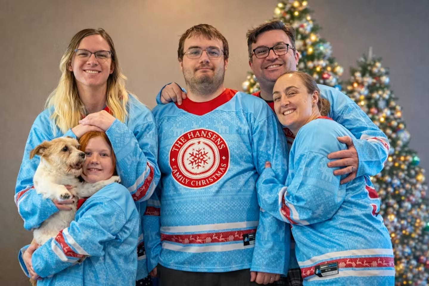 Customer photo review of Family Christmas Custom Hockey Jersey