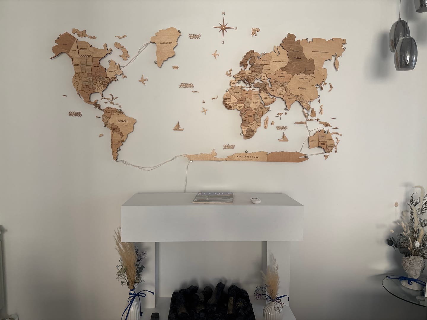 Customer photo review of 3D LED Wooden World Map 3.0 Gold