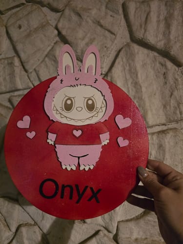 Customer photo review of Labubu Character Personalized Kids Wall Art 3 bundle laser cut file