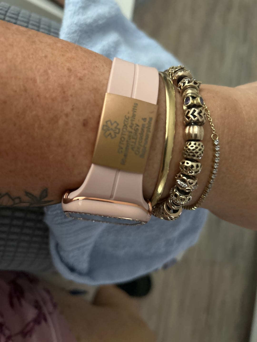 Customer photo review of Personalised ID Tag for Watch Band & Fitness Trackers