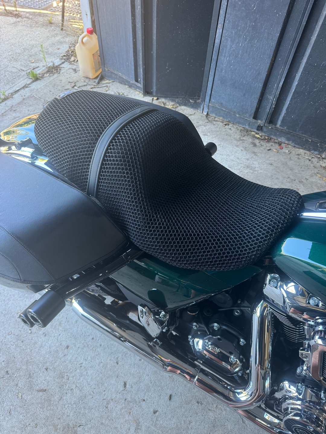 Wind Rider mesh seat cover on a Harley Davidson Road Glide