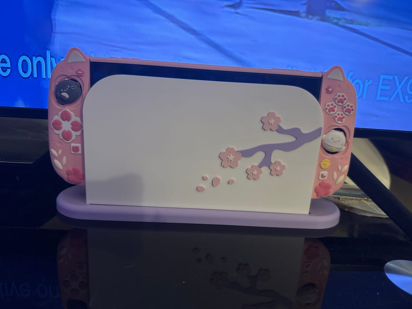 Customer photo review of Sakura Dreams Dock Cover for Nintendo Switch 2 – Original Faceplate Design