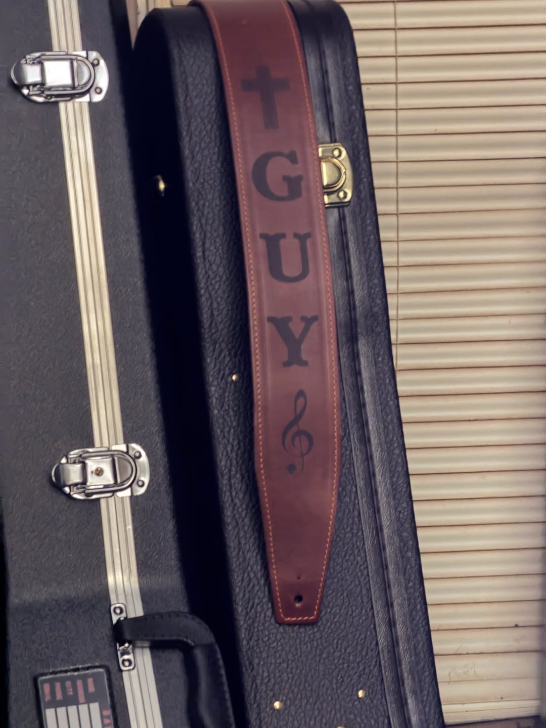 Customer photo review of Leather Guitar Strap Custom