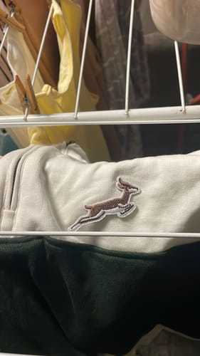 Customer photo review of Springboks Classic Hoop Quarter Zip-Cloud Dancer
