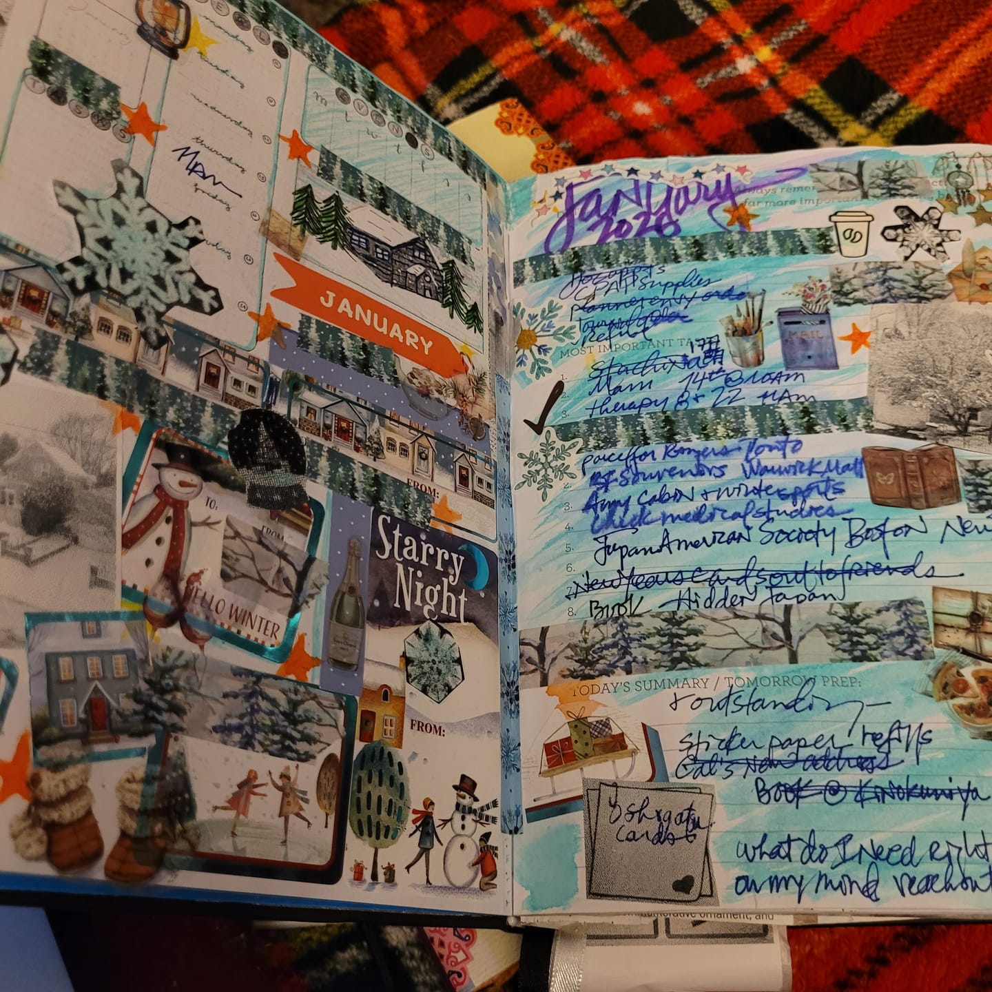 Customer photo review of Winter Snowman Snowy Trees Forest Periwinkle Washi Tape Set (#W006)