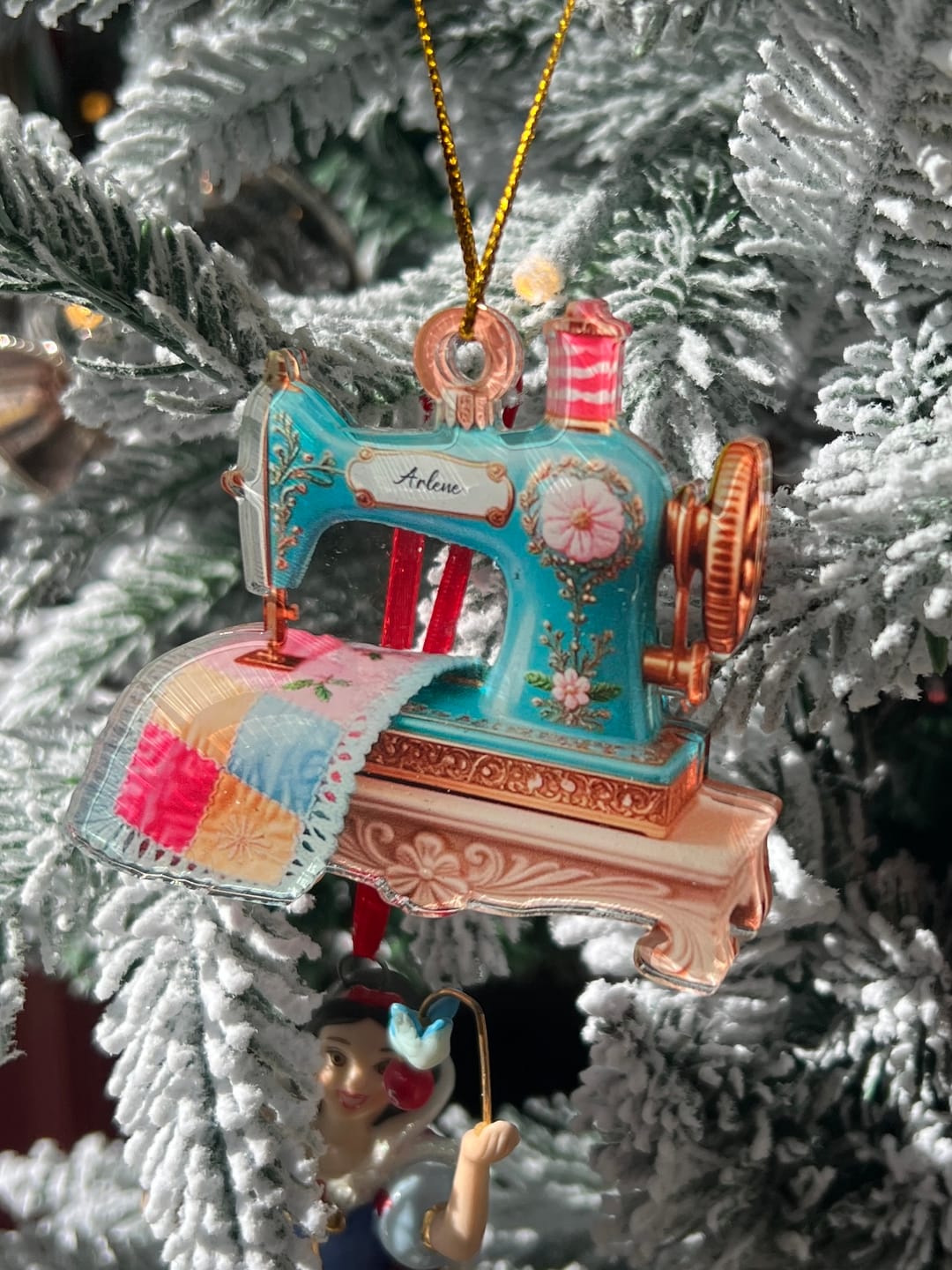 Customer photo review of Sewing Machine Quilter Personalized Christmas Acrylic Ornament - Seamstress Gift