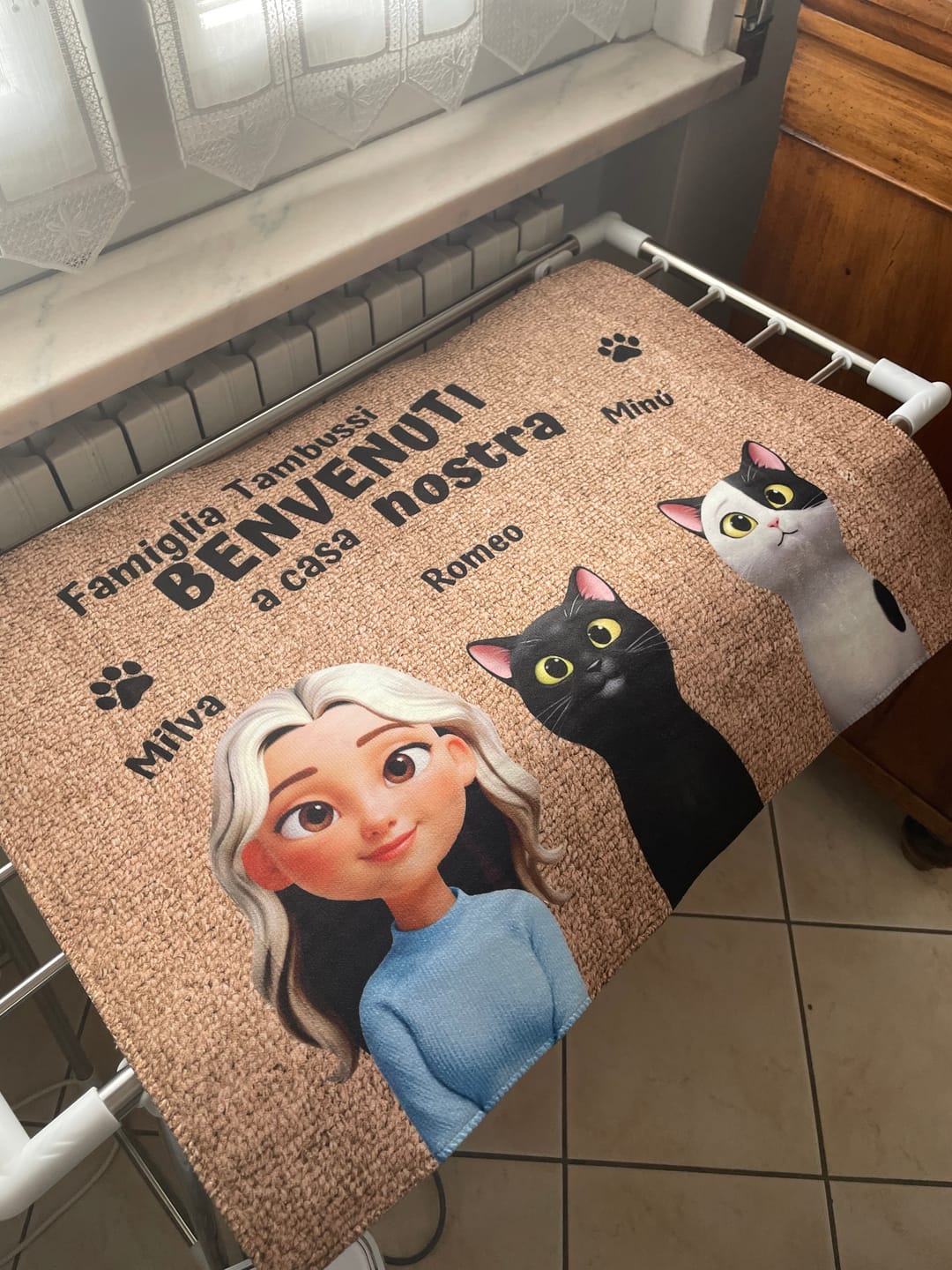 Customer photo review of Casa nostra - Zerbino personalizzato