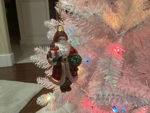 Customer photo review of Kurt Adler Noble Gems Glass Santa With Lantern & Presents Ornament