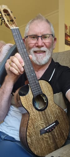 Customer photo review of Flight Fireball EQ-A Tenor Ukulele – All Solid Mango, All-Out Power