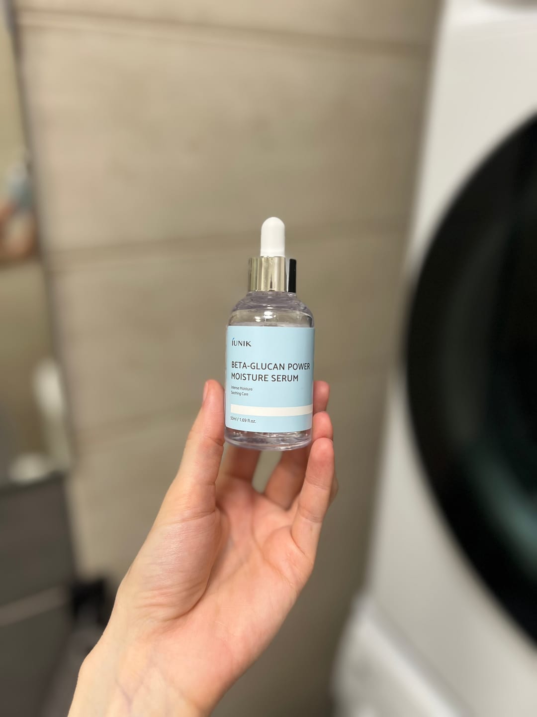 Customer photo review of Mitrinošs serums ar 98% beta glikānu iUnik Beta Glucan Power Moisture Serum