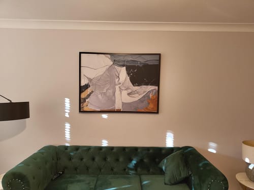 Customer photo review of Benedictine-Original Textured Abstract Painting for Contemporary Home Decor