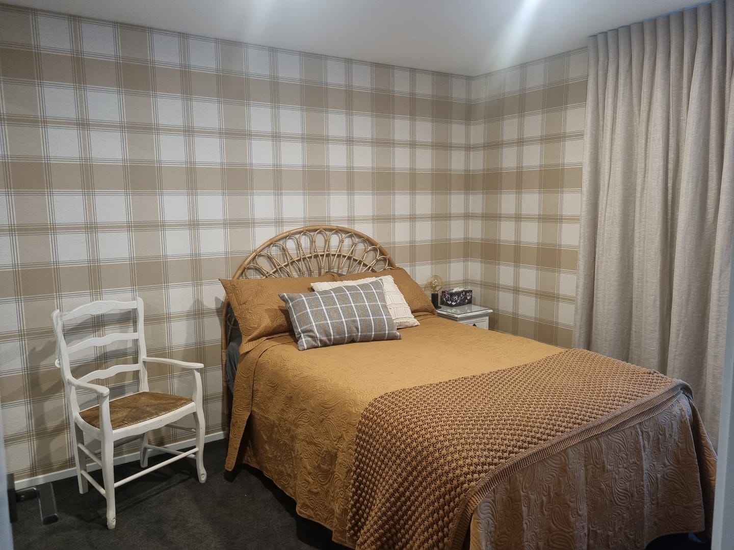 Customer photo review of Carmella Check Wallpaper (Vinyl) - Sand