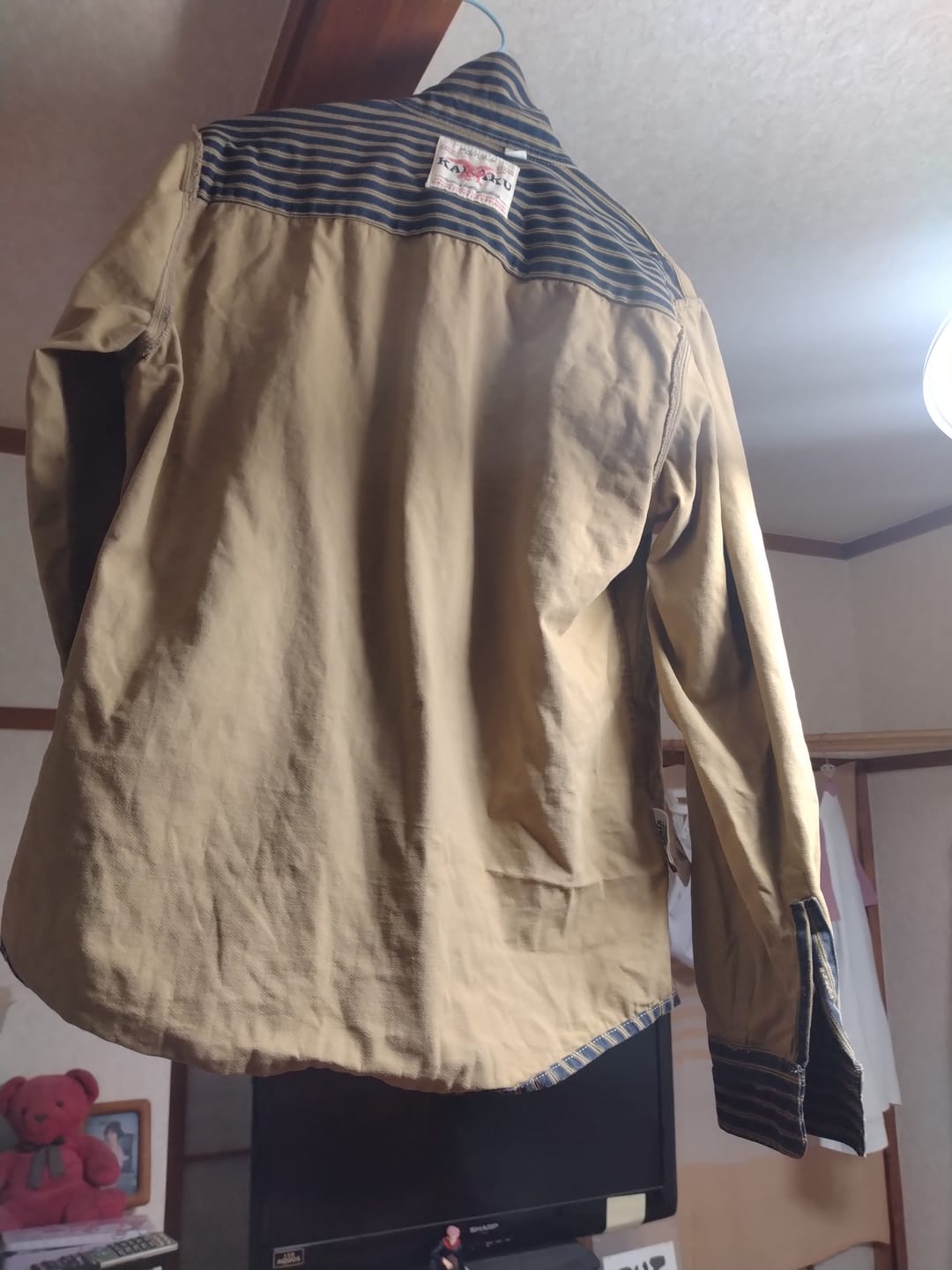 Customer photo review of ユーズド加工　レトロストライプ柄ヘビーウェイトオーバーシャツ