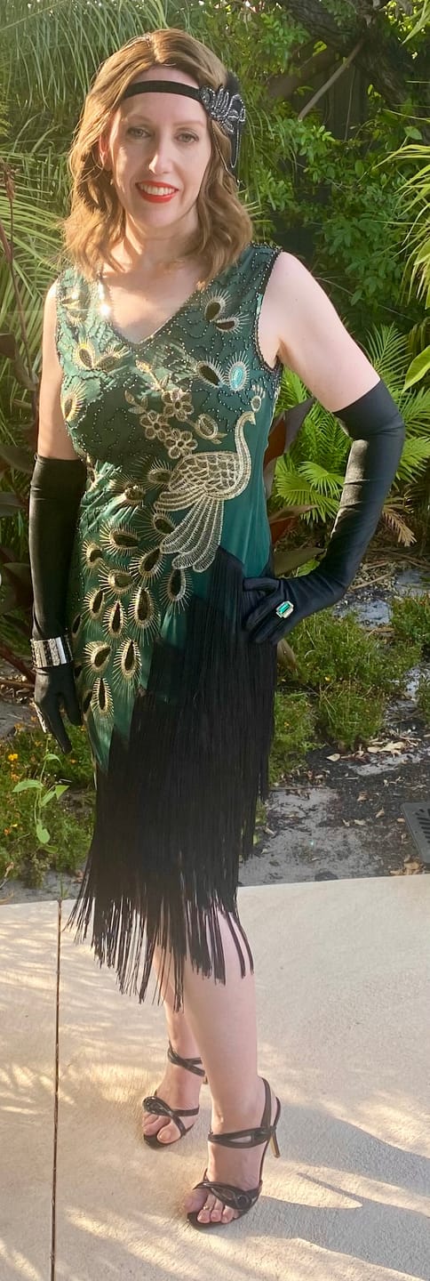 Customer photo review of Lena 1920s Flapper Dress - Green