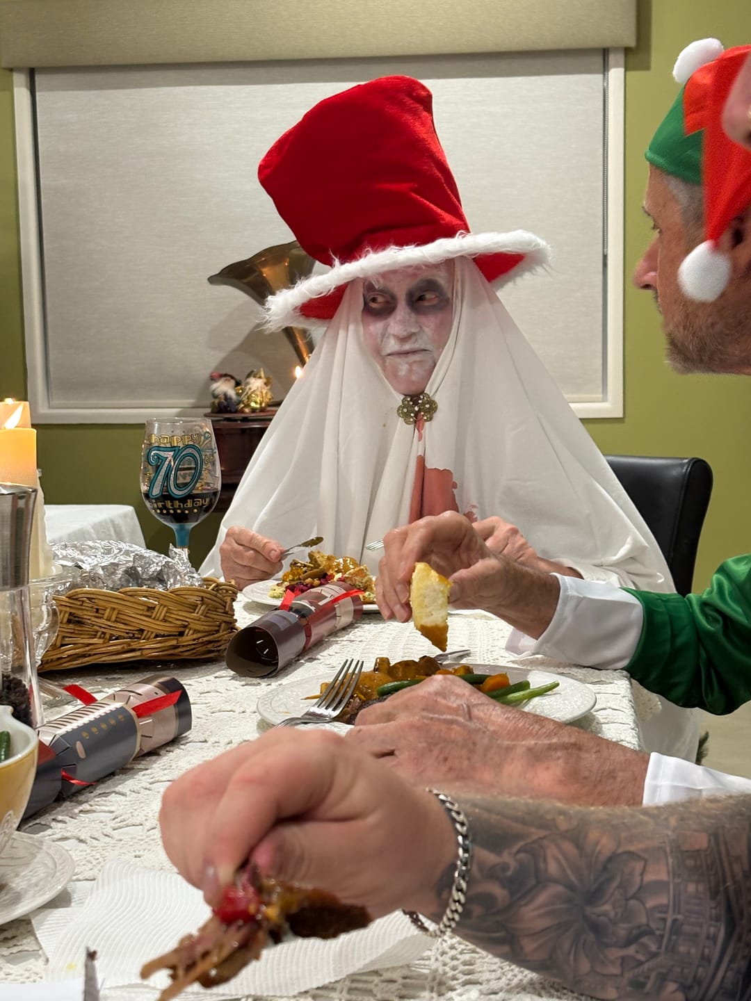Customer photo review of Christmas Murder Mystery Host Your Own Dinner Party Game Kit