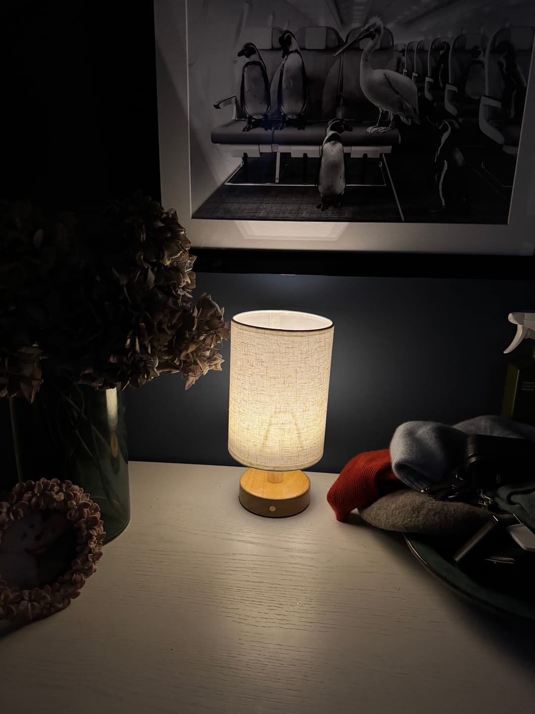Customer photo review of Nordic Linen Table Lamp