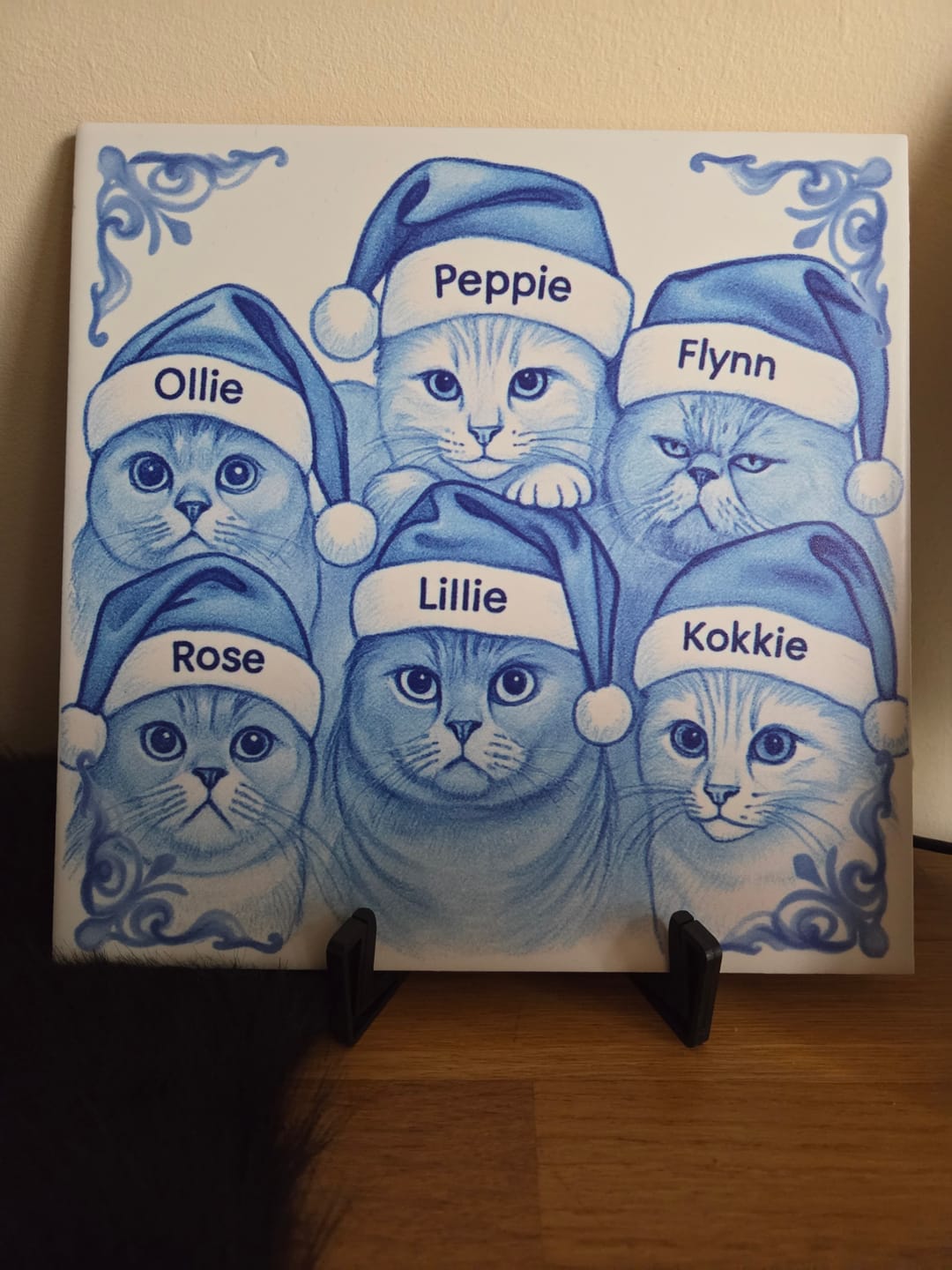 Customer photo review of Delfts Blauw tegeltje bedrukken met eigen auto