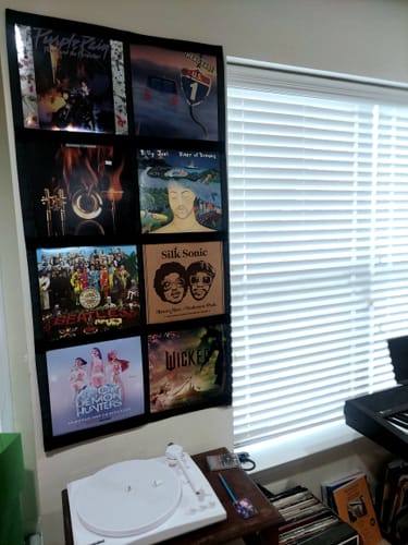 Customer photo review of 12" Vinyl Record Display Frame - LP Wall Storage