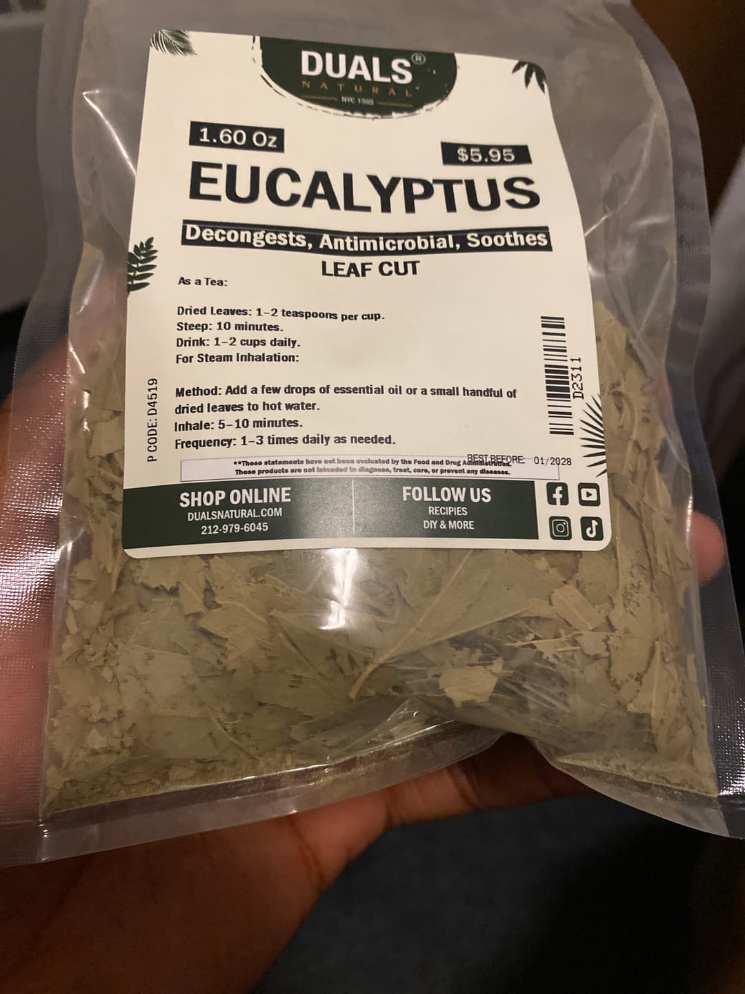 Customer photo review of Eucalyptus Leaf Cut