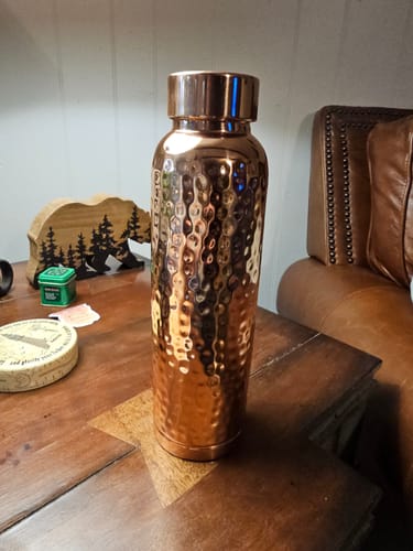 Customer photo review of Hammered Pure Copper Water Bottle 950ml
