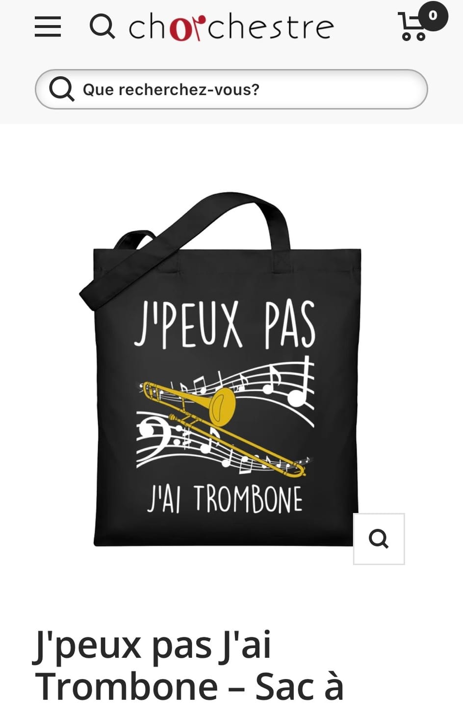 Customer photo review of J'peux pas J'ai Trombone – Sac à musique